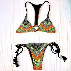 RIP CURL Alana's Closet Tiki Goddess Bikini Top and Bottom Swim Set